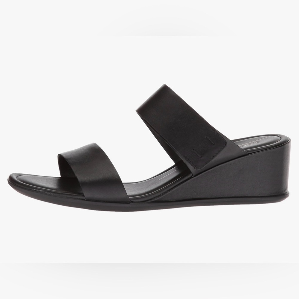 ECCO Women's Black Shape 35 Wedge 2-Strap Slide Sandal | Sz EU 40 US 9-9.5 - NWT